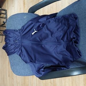 Puma Navy Blue Full Zipper Down Hoodie Size 10-12